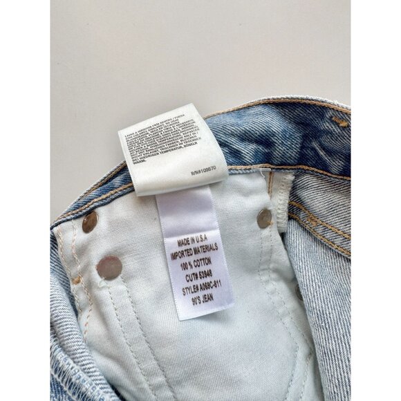 AGOLDE 90's Fall Out Light Wash Mid Rise Ripped Straight Leg Jeans, Size 23 - Picture 13 of 14